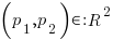 (p_1, p_2) in :R^2