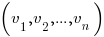(v_1 , v_2,..., v_n)